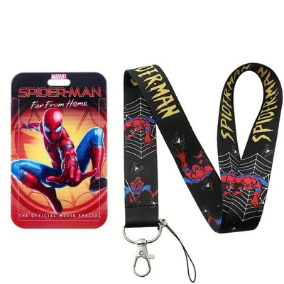 Marvel Spiderman Schlüsselband, Mit Kartenhalter, Ausweis, Busfahrkarte