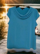 NWT Top N Touch Aqua S Top Style 40G8 Soft Airey Beautiful Color Elegant Style