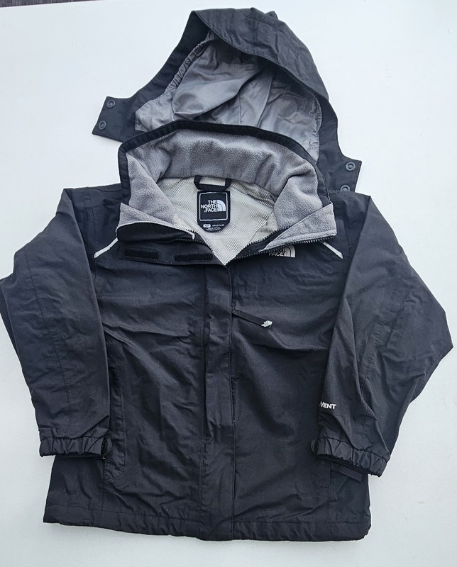 North Face Hyvent Girls Rain Jacket Size Small Removable Hood