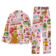 Scooby Doo Love Bouquet Valentine Polyester Pajamas Set