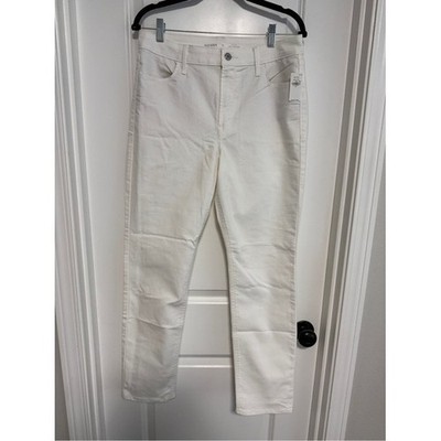 Old Navy Women's Jeans High-Rise Wow Straight White Denim Stretch Size 12