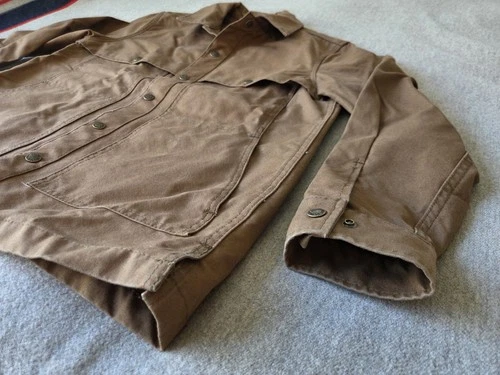 Filson Dry Tin Cloth Jac-Shirt | Small | Made in USA | Sepia | Discontinued image 8