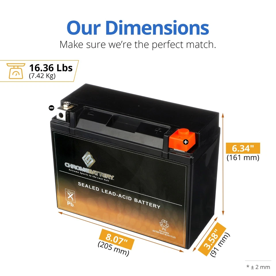 YTX24HL-BS Alto Rendimiento - Sin Mantenimiento - Batería AGM Sellada Moto Foto 2 de 4