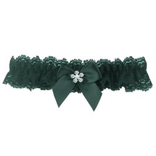 Womens Lace Bridal Garters for Bride Wedding Garter Belt Leg Garter Dark Green