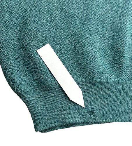 Alpaca's Best Sweater Mens Large Green 100% Baby Alpaca Wool Polo Pullover Peru - Picture 6 of 7