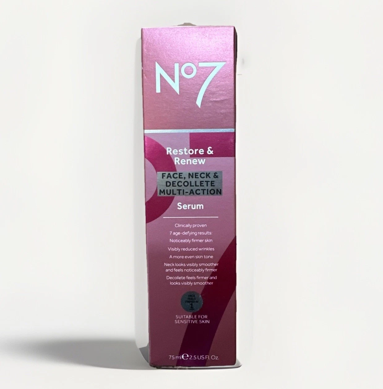 No7 Restore And Renew Face,Neck & Decollete Multi Action Serum 75ml RRP £44.95