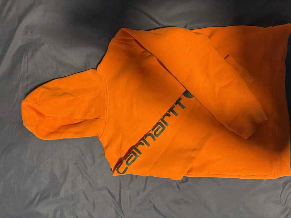 Carhartt Sudadera con Capucha Juvenil Grande 14-16 Adulto Pequeño Blaze Naranja Hechizo Peso Medio Foto 3 de 4