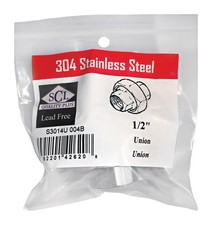 Smith-Cooper 4638102630 Stainless Steel Lead-Free Union 1/2 FPT x 1/2 Dia. in.
