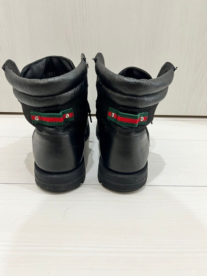 Gucci Lace Up Work Boots Black Round Toe Size 6.5 About US 7 For Men thumbnail 13