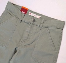 Levi's Carpenter Jean Youth 12 Sage Green Wide Leg Adjustable Waist New NWT