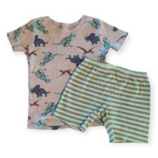 Carter's Dinosaur Stripes Pajama Set Shorts Tee 4
