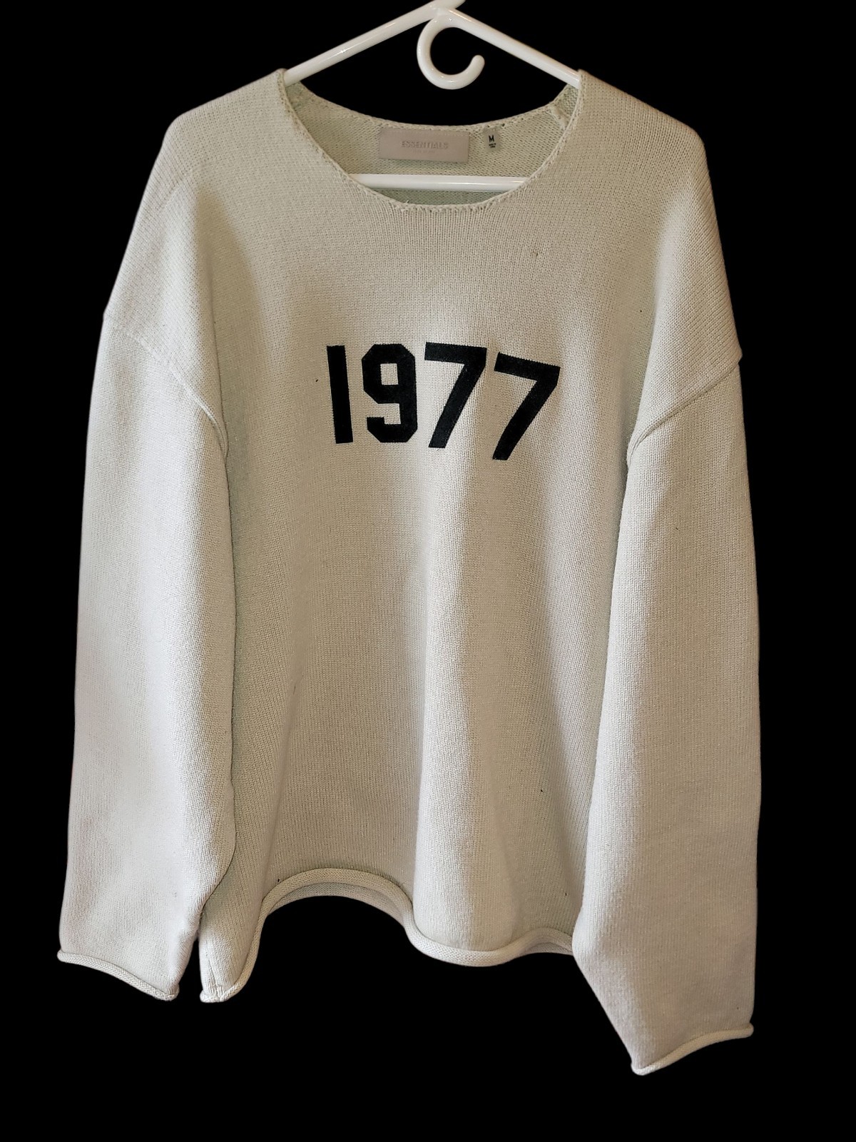 ESSENTIALS KNIT SWEATER MEDIUM POLYESTER Beige Us… - image 1