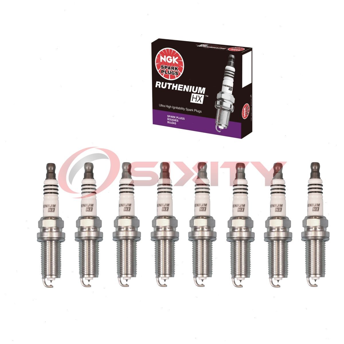 8 pcs NGK Ruthenium HX Spark Plugs for 2003-2010 Infiniti M45 4.5L V8 - md