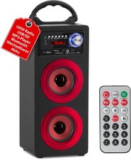 Enceinte Haut-Parleur Portable Bluetooth Stereo Systeme Mp3 USB FM AUX SD Rouge