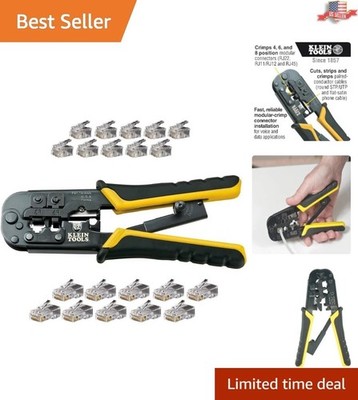 Ergonomic High-Carbon Steel Crimper/Stripper Kit with Gold-Plated Connectors
