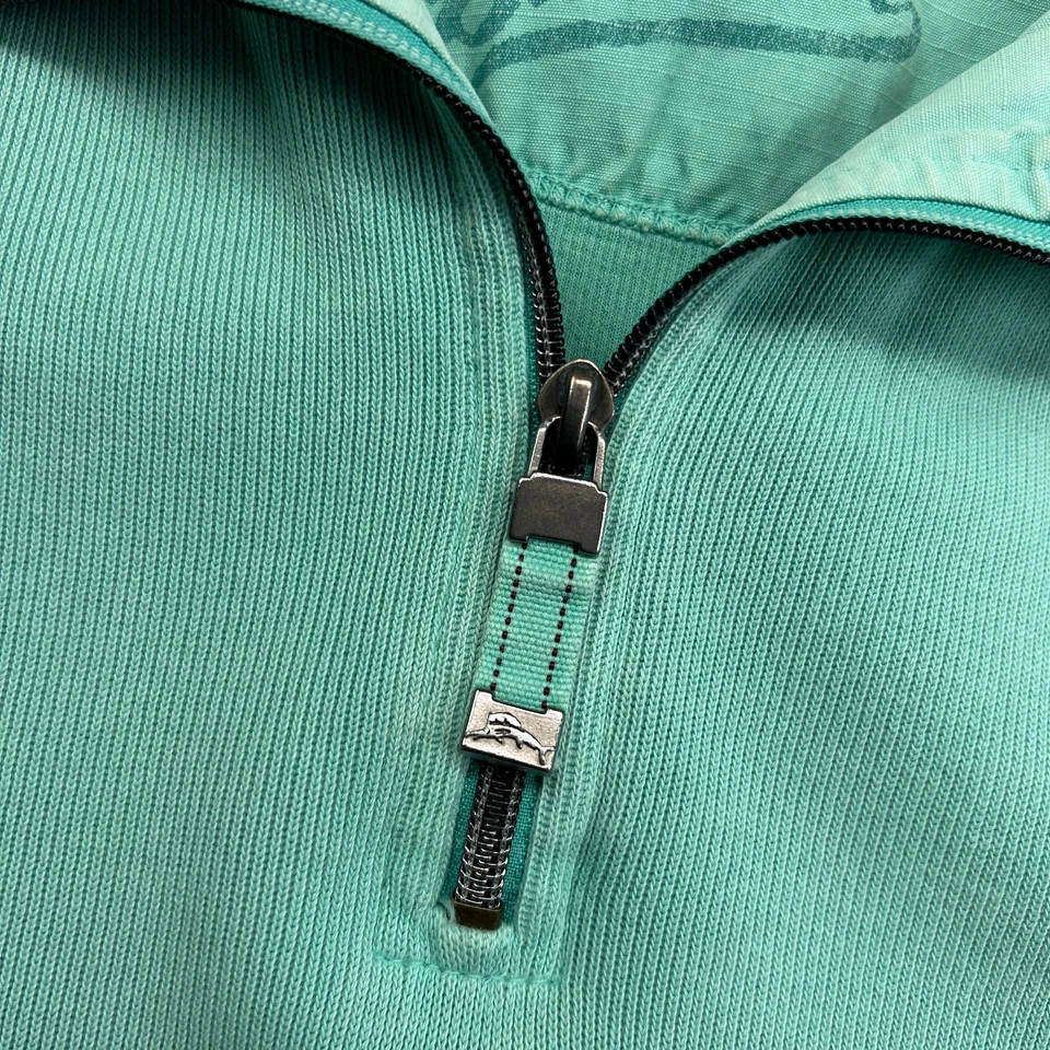 Tommy Bahama Womens ¼ Zip Pullover Sweater Mint Green XL Casual Beach Resort - Image 4 of 4