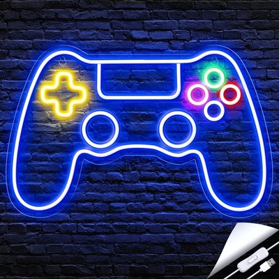 Letrero De Neon Con Forma De Control De Juego Para Decoracion De Cuarto