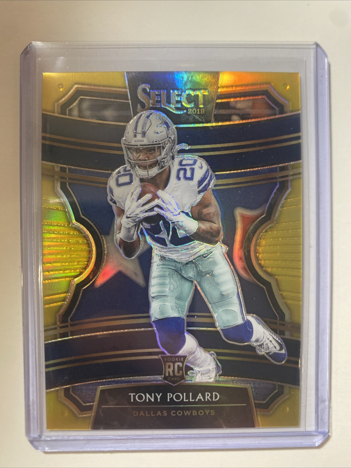 Tony Pollard 2019 #99 Panini Select TRUE Gold Prizm Rookie #04/10 - #’d /10