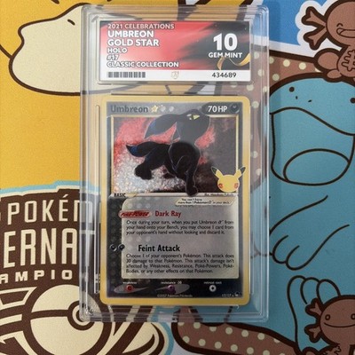 Pokémon TCG Umbreon Celebrations Gold Star Karte 17/17 Ace 10 Graded
