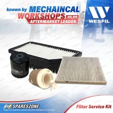 Wesfil Oil Air Fuel Cabin Filter Service Kit for Hyundai Accent RB 1.4L 15-17