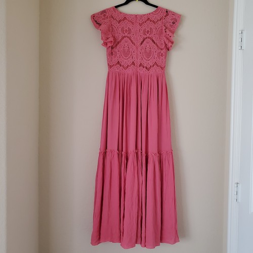 Joyfolie Mia Joy Macy In Wild Rose Lace Maxi Dress 14 girl boho bridal western - Picture 2 of 11