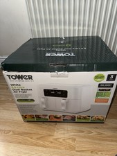 Image of Tower Dual Basket Air Fryer T17137WHT Vortx 8.5L White