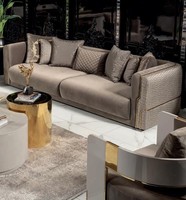 Sofa 3 Sitzer Luxus Wohnzimmer Design Polster Moderne Stoff Jugendliche Neu