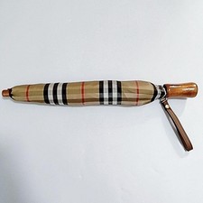 Unused BURBERRY Folding Umbrella Parasol Nova Check Unisex beige