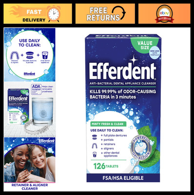 Denture Cleaner Tablets for Dental Appliances, Aligners & Retainers - Minty Fres