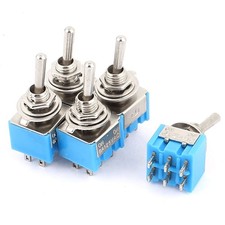 5 Pack AC125V 6A DPDT ON-ON 2 Positions 6 Terminals Latching Mini Toggle Switch