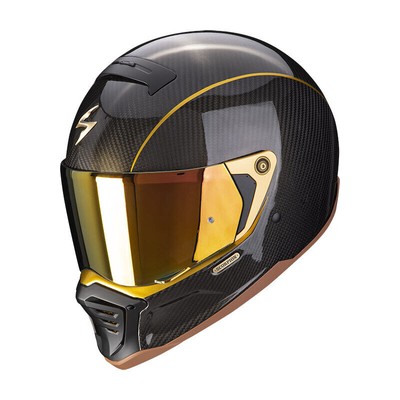 MOTORRAD INTEGRALHELM SCORPION EXO HX1 CARBON SE SCHWARZ GOLD SPORT TOURING