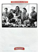1992 SMIRNOFF Vodka Home Is Where You Find It THANKSGIVING Dinner PRINT AD