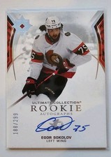 2021-22 Upper Deck Ultimate Collection Rookies /299 Egor Sokolov Rookie Auto RC