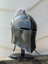 Aquila Vanguard Winged Knight Helmet with brass finish Medieval Steel Armor