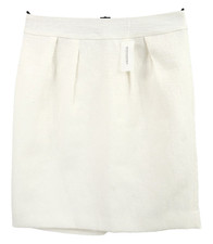 NWT BANANA REPUBLIC Women's Cotton Pleated Pencil Skirt Ivory White Size 8