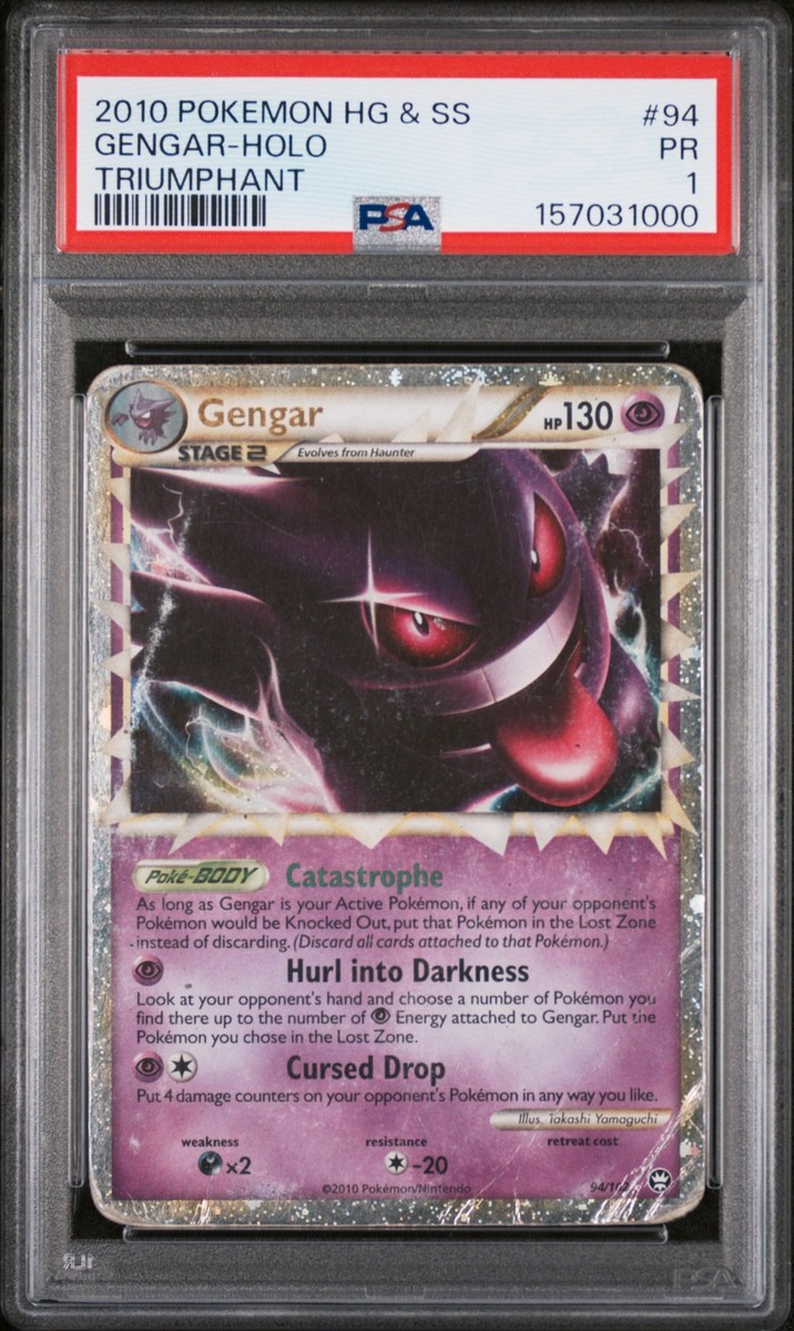 2010 POKEMON HEARTGOLD & SOULSILVER TRIUMPHANT #94 GENGAR-HOLO PSA