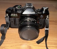 Canon AE-1 Program 50mm Black Lens for SLR Film Camera with Accessories