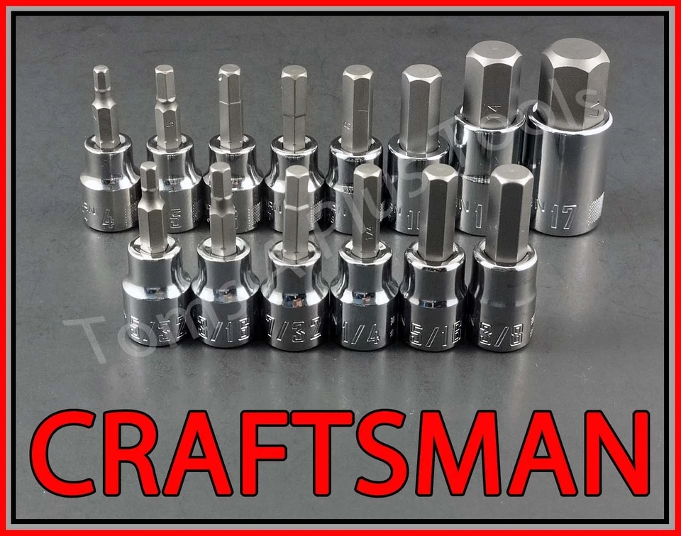 CRAFTSMAN TOOL 27pc SAE METRIC MM Hex Allen Torx key ratchet wrench socket set - Image 2 of 4
