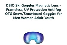 Ski Goggles Magnetic Lens - Frameless, UV Protection anti Fog OTG Snow/Snowboard