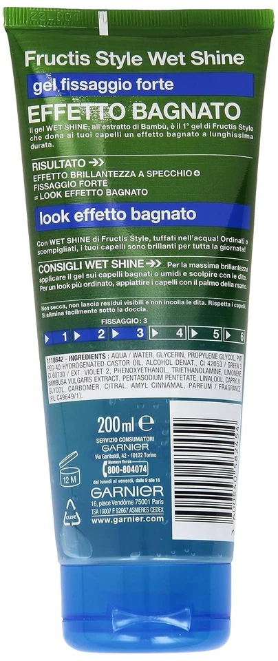 Garnier Fructis Gel Wet Shine 3 Forte 200 ml - Gel Coiffant - Photo 2/3