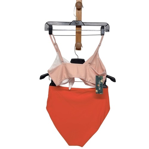 Blooming jelly Two-Tone Bikini Set in Rose Pink and Orange women’s sz M bow - Picture 3 of 7