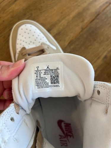 Wmns Air Jordan 1 Elevate High Sneakers Size 9 Beige & White Leather Nike Air - Picture 7 of 12