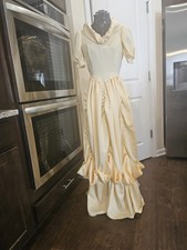 Vintage Yellow Prairie Victorian Long Dress Medium