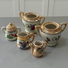 5pc Set Vintage Child's Miniature Handpainted Tea Set - Japan Finucia Lusterware
