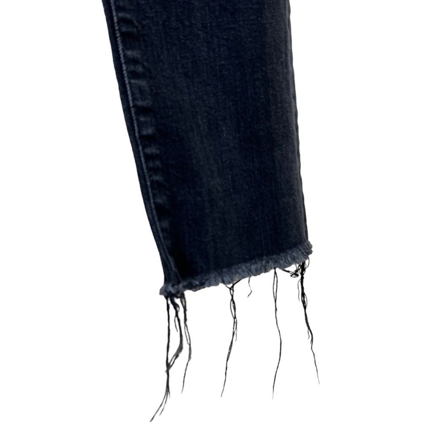 Jeans Saint Laurent Paris uomo D01 M SK MW denim nero sbiadito orlo sfilacciato taglia 30