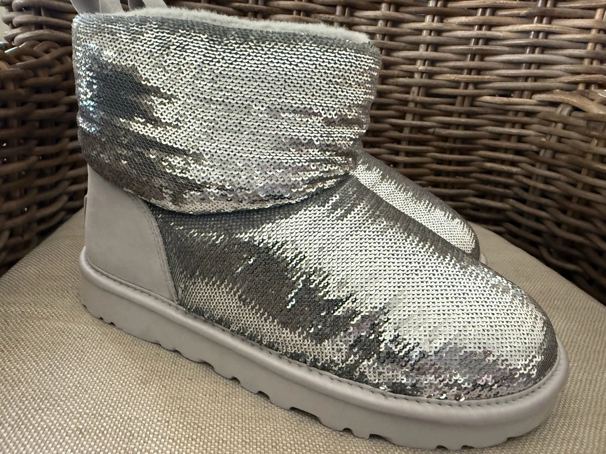 アグモカシン シルバーラメ25 UGG Silver Women's Sequin for sale | eBay