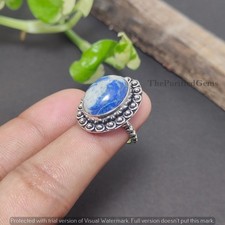 Healing Sodalite 925 Sterling Silver Plated Statement Ring Elegant Jewelry