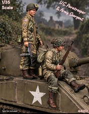 1/35 Resin Figure Set US WWII Paratrooper Army Sgt Tank Riders Model Kit 44252