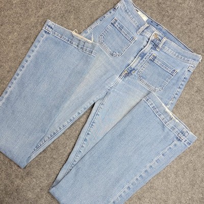 Gap Jeans Womens 26/2 Blue Denim High Rise Boho Stretch Flare Streetwear Grunge