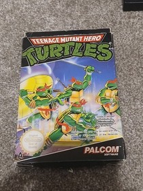 Teenage Mutant Hero Turtles Nintendo Nes Cartridge Game Boxed Palcom 1990